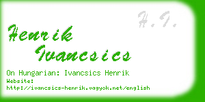 henrik ivancsics business card